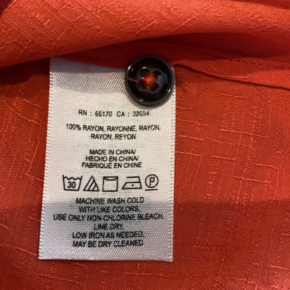 MaEVe dark orange rayon button tank - Picture 4 of 7